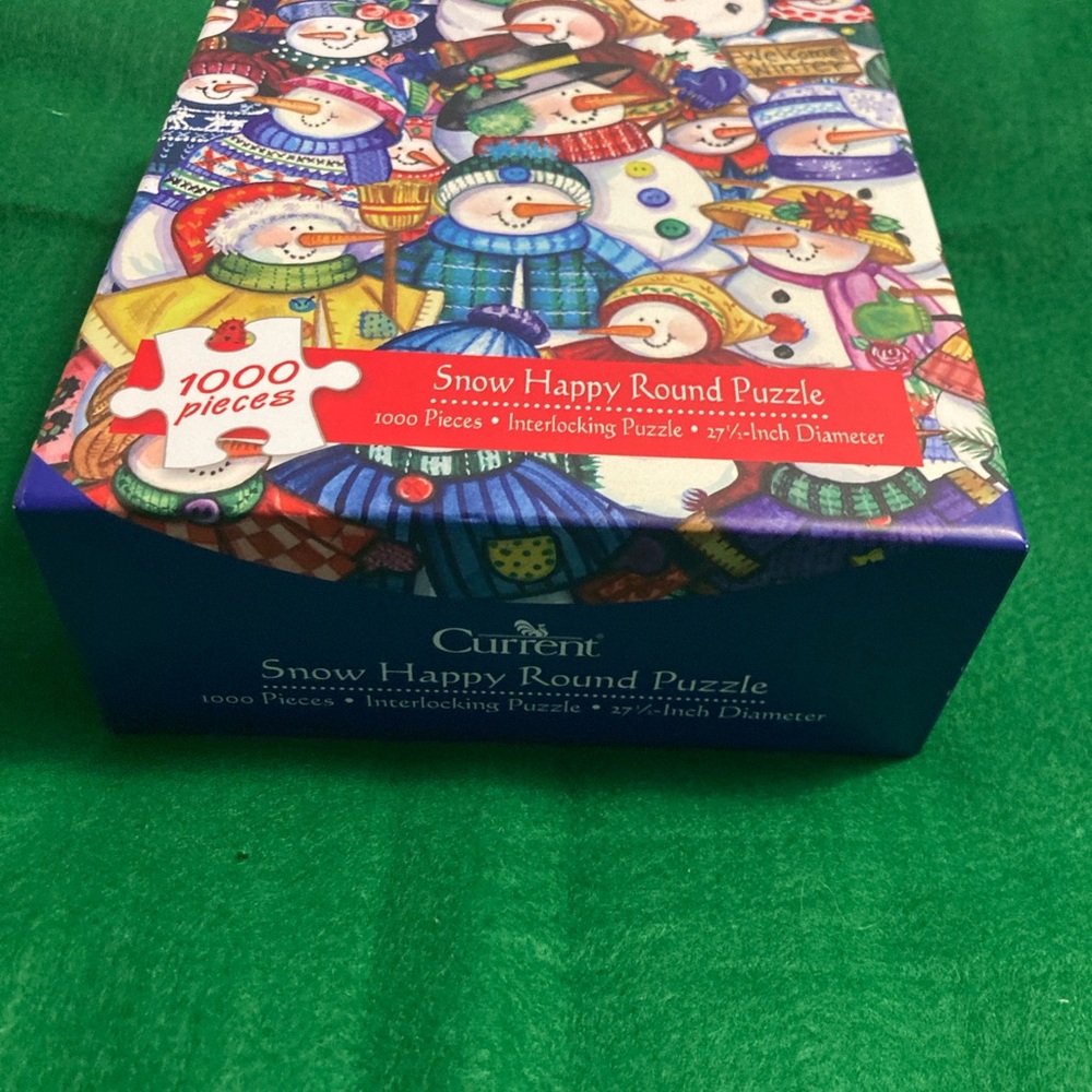 🧩3 For $25 - Current Snow Happy Round Puzzle Snowmen Multicolor 1000 Pieces - Picture 8 of 9
